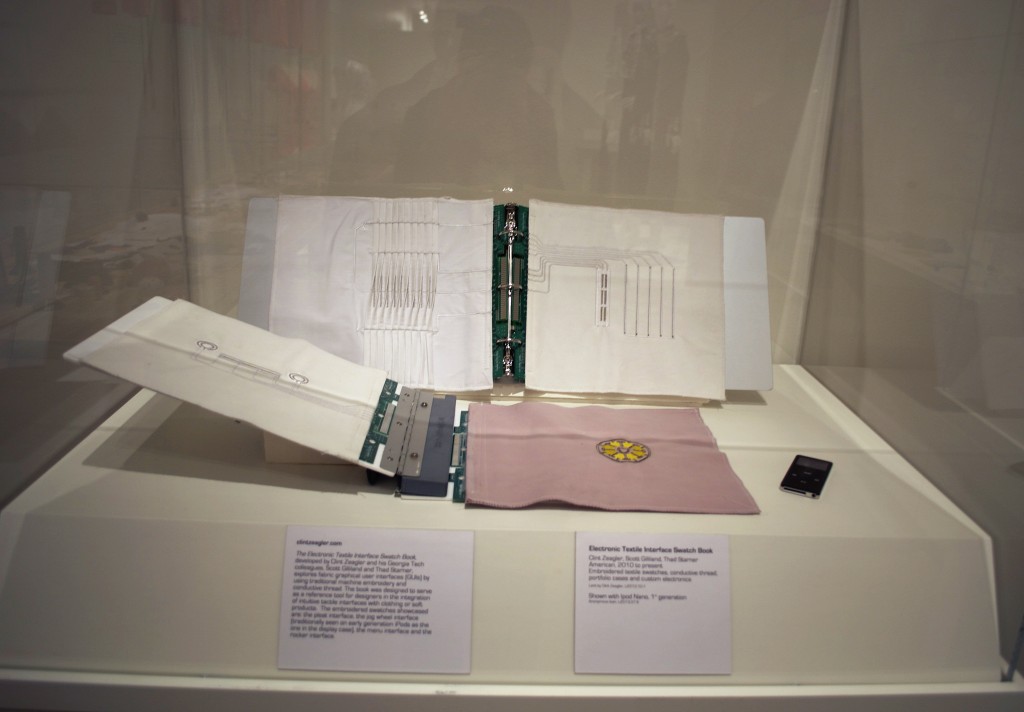 Electronic Textile Interface Swatch Book on display at the Kent State University Museum